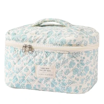Afbeelding van FDEETY make uptas voor dames, grote katoenen uptas, toilettas, op reis, blauw