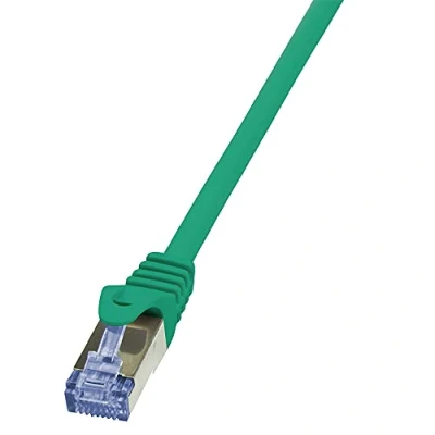 Afbeelding van LogiLink CQ3055S RJ45 Netwerkkabel, patchkabel CAT 6A S/FTP 2.00 m Groen Vlambestendig, Snagless 1 stuk(s)