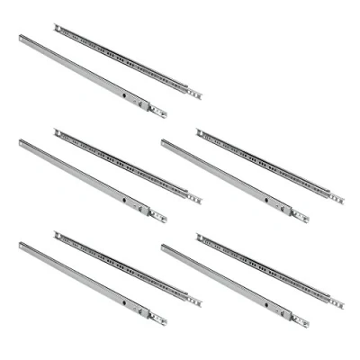 Afbeelding van Emuca Set ladegeleiders, met kogellager, 17x348 mm, voor gedeeltelijke opening, Verzinkt, 5 st.