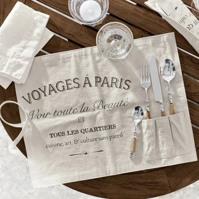 Afbeelding van LOBERON Placemat set van 2 Voyage crème