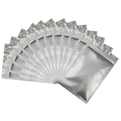 Afbeelding van Rimiko 100 stuks Hersluitbare Aluminium Zakjes, Warmte Afsluitbare Mylar Zakken met Ritssluiting, Ondoorzichtige Luchtdichte Zak voor het Verpakken en Bewaren van Voedsel (Zilver, 8,5x14 cm)