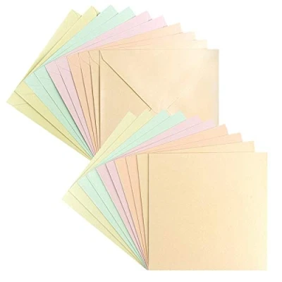 Afbeelding van Ideen mit Herz Wenskaartenset, parelmoer afwerking, 10 kaarten ca. 250 g/m² + enveloppen 120 g/m², in 5 pastelkleuren, 16 cm x