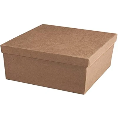 Afbeelding van Rayher Kartonnen maché box, vierkant, 15,5 x 10,5 cm, doos met deksel, FSC gecertificeerd, voor vormgeving en decoreren, 71754000