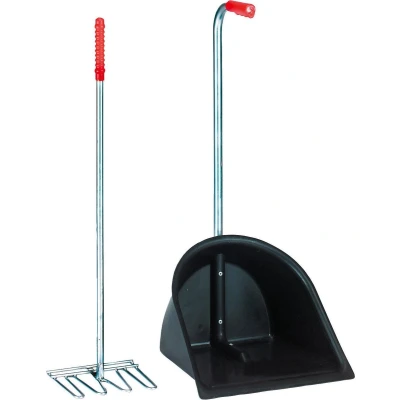Afbeelding van Kerbl Mestboy Compleet Met Hark Zwart 75cm