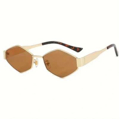 Afbeelding van Mpariz Luxe Dames Zonnebril Goud Bruin Modieus &amp; Anti Schittering Lens UV Bescherming