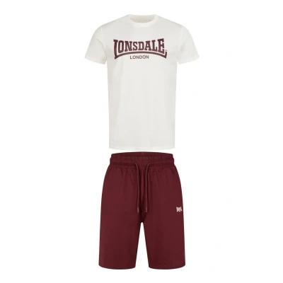 Afbeelding van Lonsdale SET Normale Passform MOY Trainingsbroek, Heren, Maat: XXL, Ecru oxblood