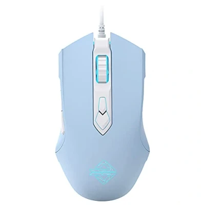 Afbeelding van LexonElec AJ52 Bedrade RGB Gaming Muis, PC Muizen met Instelbare 7 Niveau DPI Knoppen, Ergonomische Regenboog LED Verlichte Optische USB voor Laptop XBOX Mac Blauw