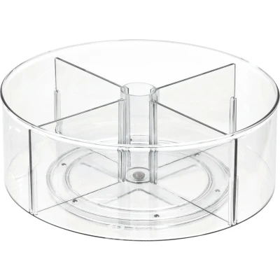 Afbeelding van Draaiplatteau met Verdeelvakken iDesign The Home Edit Transparant (29,2 x 29,2 cm)