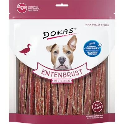 Afbeelding van DOKAS Graanvrije premium snack in strepen voor honden van eendenborstfilet