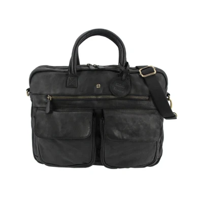 Afbeelding van Juscha Ju 48200 Laptop Aktetas Roberto Romano Firenze Zwart, Echt Leer 29X40X10Cm