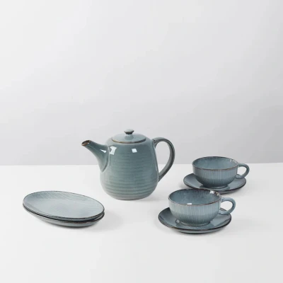 Afbeelding van Broste Copenhagen Nordic Sea theeservies voor twee 5 delig