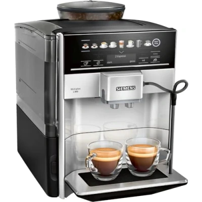 Afbeelding van Siemens Eq.6 Plus S300 Volautomatische Espressomachine Te653501De, Opslag Profielen, Stoomreiniging, Dubbele Mokken, 1500 Watt, Zilver