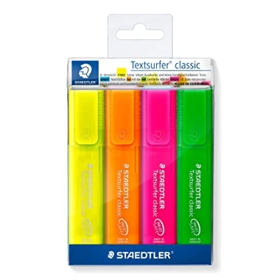 Afbeelding van STAEDTLER 364 P WP4 Textsurfer Classic Rainbow Colours Markeerstiften Promotion etui 3 stuks + 1 gratis