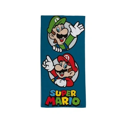 Afbeelding van hermet Strandlaken van Super Mario badstof, 100% katoen, 70 x 140 cm, licht, sneldrogend, officieel product