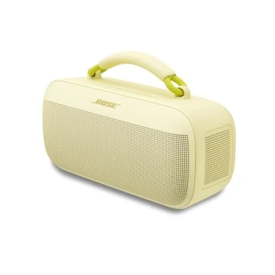 Afbeelding van Bose SoundLink Max Draagbare speaker, Grote waterdichte Bluetooth Tot 20 uur batterijduur, USB C, Ingebouwde 3,5 mm AUX ingang, Citrusgeel Limited Edition
