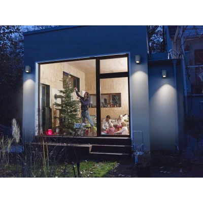 Afbeelding van OSRAM ENDURA Classic Cube ADJ WALL buiten wandlamp, zilver, GU10 voet (max 35W), kan worden uitgerust met een normale of slimme lamp, richtbare kop, IP44 bescherming