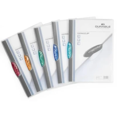 Afbeelding van Durable 228400 klemmap Swingclip, zakje 5 stuks, diverse kleuren, zwenkklem