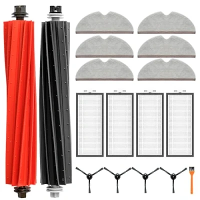 Afbeelding van NexHarb Accessoires voor Roborock Q5 Pro/Q5 Pro+/Q8 Max/Q8 Max+ Reserveonderdelen met 6 dweildoeken, 4 HEPA filters, zwarte zijborstels, 2 hoofdborstels, 1 gereedschap