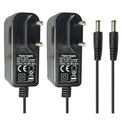 Afbeelding van Security 01 Set van 2 AC naar DC 12V 1A voedingsadapter, stekker 5,5 mm x 2,1 voor CCTV camera LED String Light