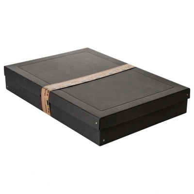 Afbeelding van Falken Ref. 22001768000F PureBox 1 förvaringslåda med lock presentförpackning ingen plast A2 format höjd 100 mm utskuret handtag band Färg Svart