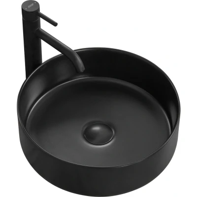 Afbeelding van REA Sami Opzetwastafel Waskom Ø 36 x 11.5 cm Mat Zwart