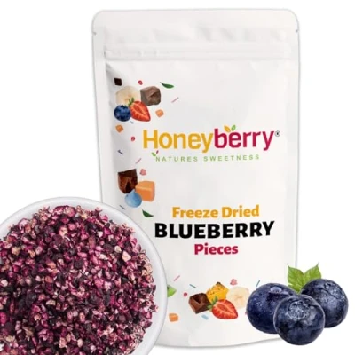 Afbeelding van Gevriesdroogde Bosbessen Stukjes Vriesgedroogde Blauwe Bessen Gevriesdroogd Fruit Gedroogd Zonder Toegevoegd Suiker Perfect Voor Bakken, Taartdecoratie, Muesli en Desserts (100g)