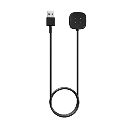 Afbeelding van MoKo Lader compatibel met Fitbit Versa 4/Versa 3/Sense 2/Sense Smartwatch, magnetisch vervangend oplaadstation USB kabel 3,3FT/1M, zwart