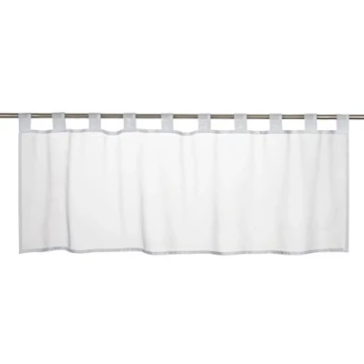 Afbeelding van Elbersdrucke Bistrogordijn Basic 00 wit transparant 48x140 cm vitrage kort gordijn voor keuken woonkamer badkamer keukenvenster inkijkbescherming privacy 196073
