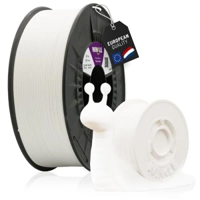 Afbeelding van WINKLE PLA HD filament, gletsjerwit, 3D printerfilament, 1,75 mm, 1 kg, wit, PLA, compatibel met alle printers, maatnauwkeurigheid, spoel kg