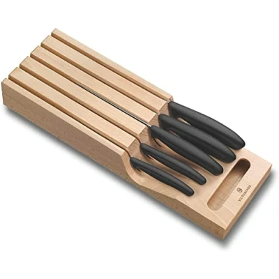 Afbeelding van Victorinox, 6.7143.5, Storage + Cutting Boards, Schubladen Messerhalter, robuster Kunststoff Griff, Mandel Beige, Made in Switzerland,