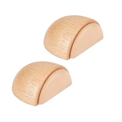 Afbeelding van LouMaxx deurstopper voor hout, 2 stuks, zelfklevend beukenhout, houtlook, zelfklevend, deuraanslag,