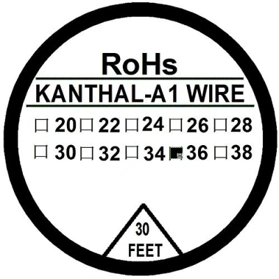 Afbeelding van Kanthal A1 type weerstandsdraad 10 m spoel 22 32 G AWG (36G)