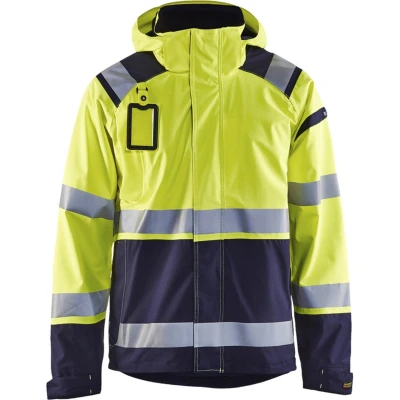 Afbeelding van Blåkläder 4987 1987 Shell jack High Vis ongevoerd Geel/Marineblauw maat XXL