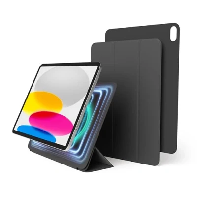 Afbeelding van elago Magnetische Folio Hoesje Compatibel met Ipad 10th generatie [10,9 inch] Achterplaat kan Worden Bevestigd aan Metalen Materialen,Compatibel Apple Pencil en elago&#039;s Case (Donkergrijs)