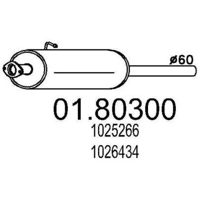 Afbeelding van MTS 01.80300 Middendemper 900mm