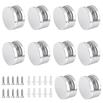 Afbeelding van 10 Stks Zinklegering Glas Clips Wandmontage Klem voor 4 6mm Dikke Spiegel Badkamer Inbegrepen Montage Schroef