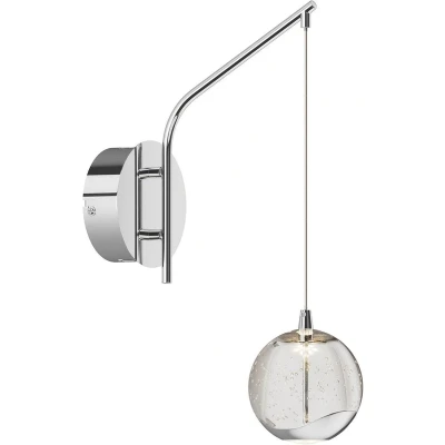 Afbeelding van Lucande LED wandlamp 1licht glas, metaal H: 34 cm helder, chroom Inclusief lichtbron