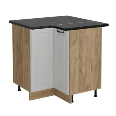 Afbeelding van Vicco Hoekkast R Line, Wit Landhuis/Krachtige eik goud, 75.6 cm , WB Antraciet