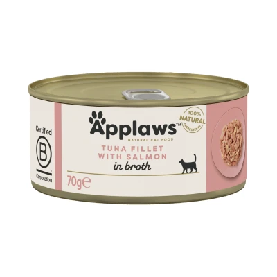 Afbeelding van Applaws natvoeding Tonijnfilet en Zalm 70 gr.