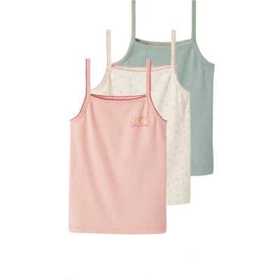 Afbeelding van Vertbaudet Set van 3 geribde tanktops voor meisjes