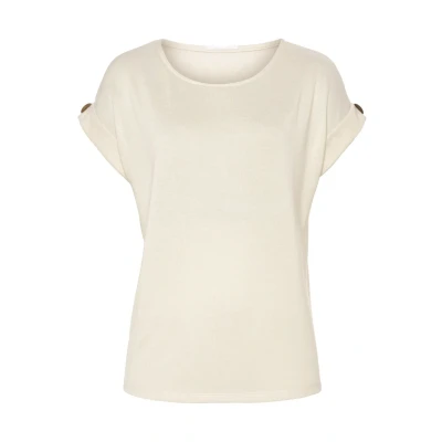 Afbeelding van Lascana Tshirt basic, Dames, Maat: 44/46, Crme