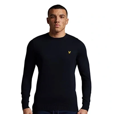 Afbeelding van Lyle &amp; Scott Navy Trui maat M Heren met Regular fit Pasvorm Katoen Suitable Herenkleding