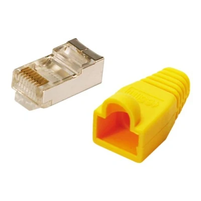 Afbeelding van LogiLink MP0015 RJ45 connector Cat 5e, afgeschermd Stekker, recht Aantal polen: 8P8C Geel 100 stuk(s)