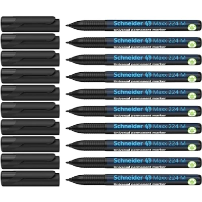 Afbeelding van universele marker Schneider Maxx 224 M permanent zwart doos met 10 stuks