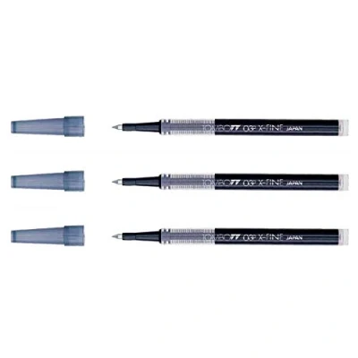 Afbeelding van 12x Tombow Rollerpen Vulling zwart 0,3 mm