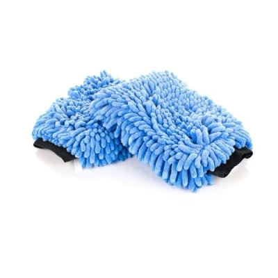 Afbeelding van The Rag Company Premium Chenille Microfiber Knobby Waswanten Perfect voor Auto Wassen en Detailing; Krasvrij, Pluisvrij, Dubbelzijdig, Pluche Absorberend; Blauw (2 Pack)