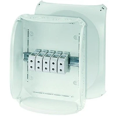 Afbeelding van Hensel enycase kabeldoos 16 50mm2 grijs ral7035 355x255x122mm 5 polig klemmen met 2 klemposities per pool ip66 dk5055g