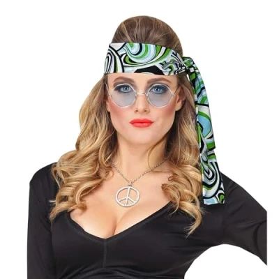 Afbeelding van Widmann Wilde Haarband Jaren 70 Mandy Groen Carnavalskleding Verkleedkleding