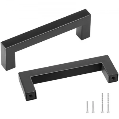 Afbeelding van VEVOR 30 pack kast trekt, 96 mm midden tot slanke vierkante keukenkast lade, roestvrij staal moderne keuken deurgrepen voor badkamer bar hardware mat zwart