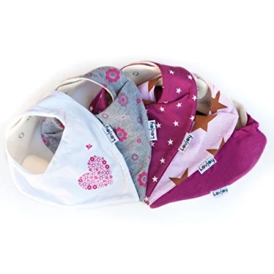 Afbeelding van Lovjoy Bandana baby halsdoek slabbetje slabbetje, driehoekige doeken, voor 0 3 jaar, verpakking van 5 stuks (mooi roze)